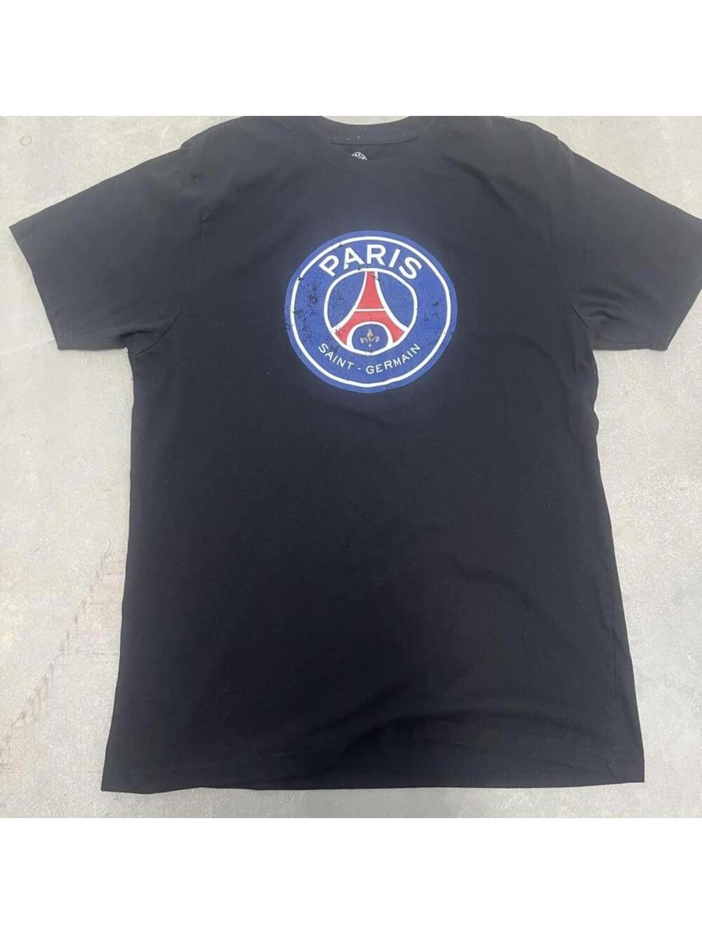 Paris Saint Germain PSG Logo T Shirt Black Soccer Futbol Graphic Mens M